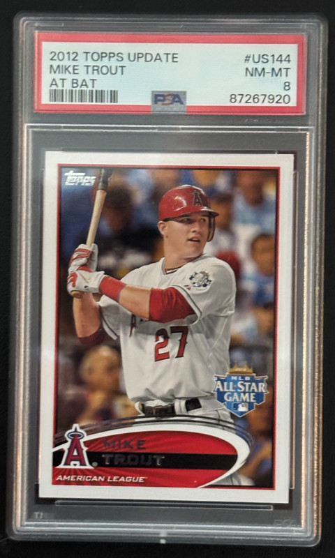 2012 Topps Update #US144 MIKE TROUT PSA 8 NM-MINT All-Star Los Angeles Angels