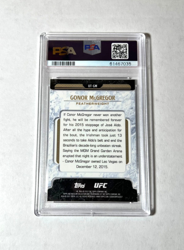Conor McGregor 2017 Topps Chrome UFC Tier One Card #UT-CM PSA 10 GEM MINT view 2