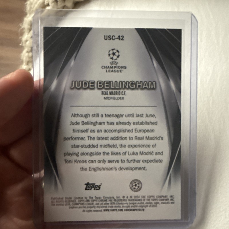 Jude Bellingham 2023-24 Topps UEFA UCL Ultimate Stage Chrome view 2