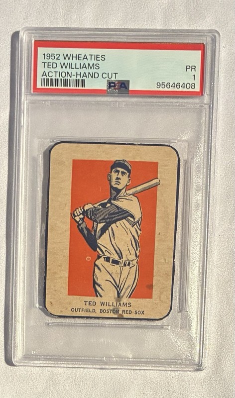 1952 Wheaties Ted Williams Action PSA Graded, very nice card!