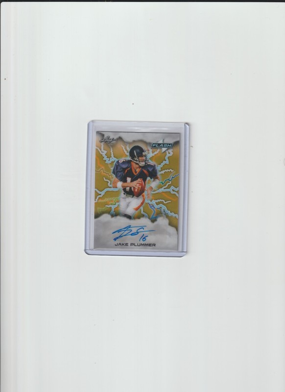 2025 Leaf Eclectic Signature Series Flash Jake Plumber 1/1 Auto Denver Broncos