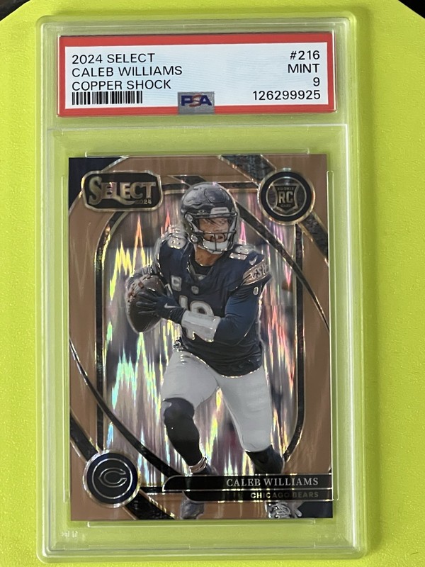 2024 Panini Select CALEB WILLIAMS /299 Copper Shock Prizm ROOKIE PSA 9 MINT🔥🔥 view 2