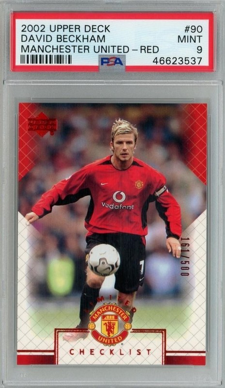 David Beckham 2002 Upper Deck  #90 Manchester United Red 161/500 PSA 9