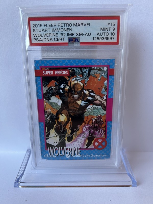 2015 Fleer Retro Marvel Wolverine 1992 Impel Auto Stuart Immonen PSA 9 AUTO 10