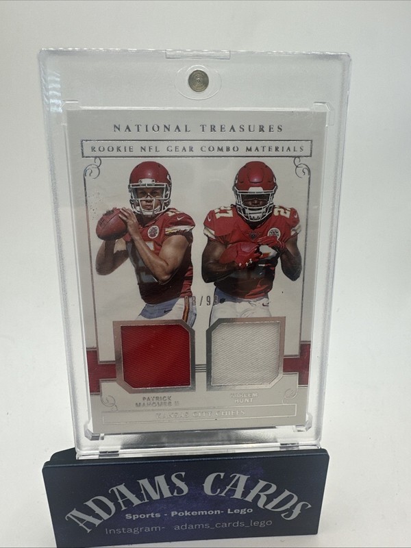 2017 National Treasures Patrick Mahomes Rookie Kareem Hunt Jersey /99 view 2