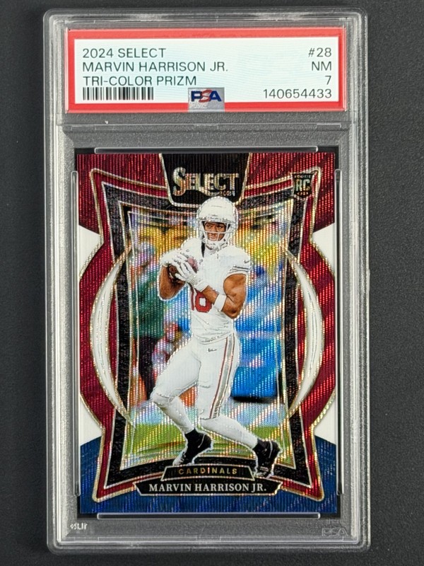 Marvin Harrison Jr. - 2024 Select - Tri-Color Prizm #/299 - PSA 7 - #28 view 1