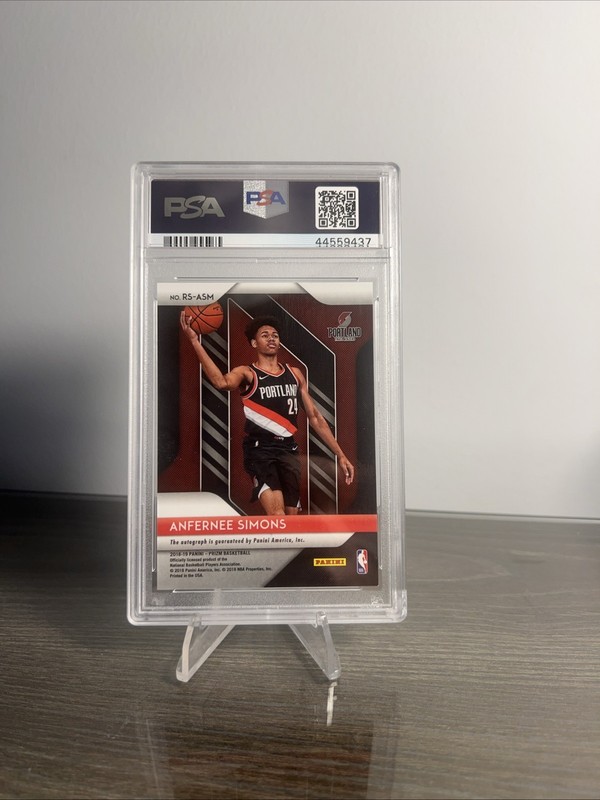 Anfernee Simons 2018-19 Prizm Basketball Rookie Auto RS-ASM PSA 9 view 2