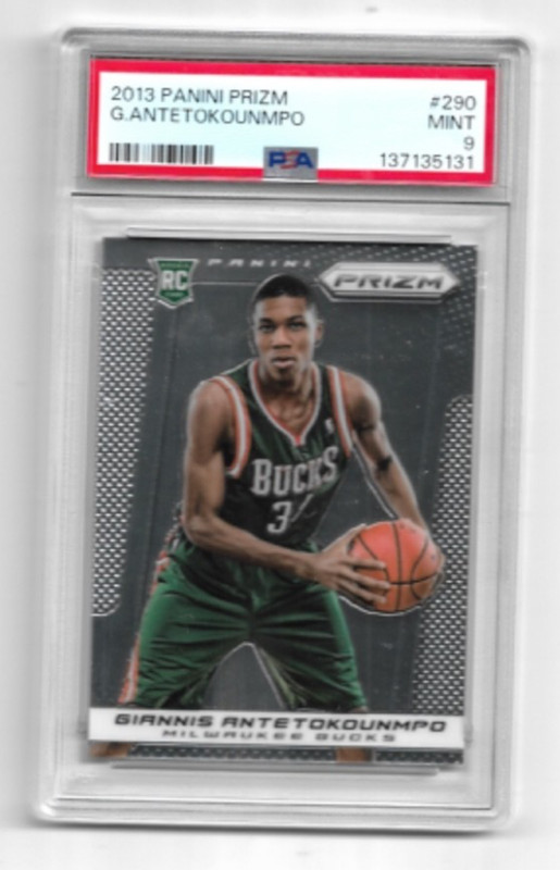 2013-14 PANINI PRIZM GIANNIS ANTETOKOUNMPO PSA 9 ROOKIE RC #290