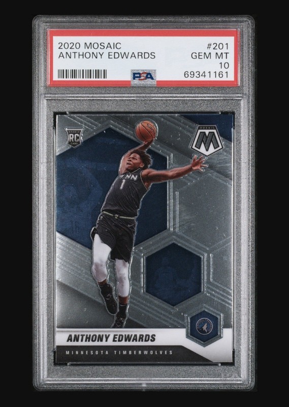 2020 PANINI MOSAIC #201 ANTHONY EDWARDS RC ROOKIE PSA 10