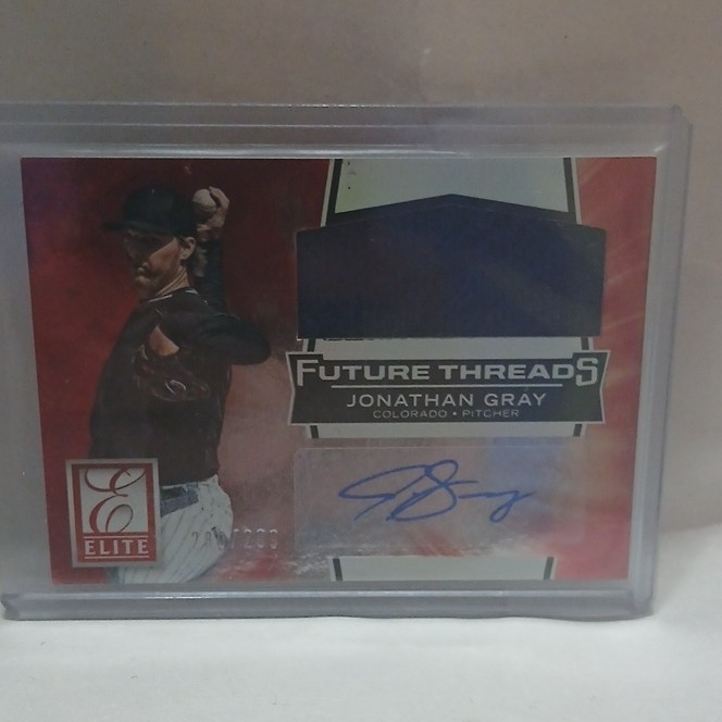 Panini Elite 2015 Future Threads Jon Gray #3 Rockies Auto Patch RC /299