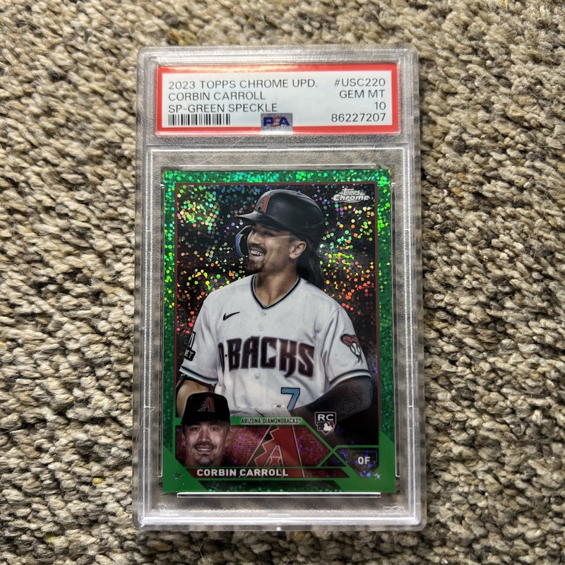 CORBIN CARROLL-PSA 10-2023 Topps Chrome Update-RC Image Variation Green #/99