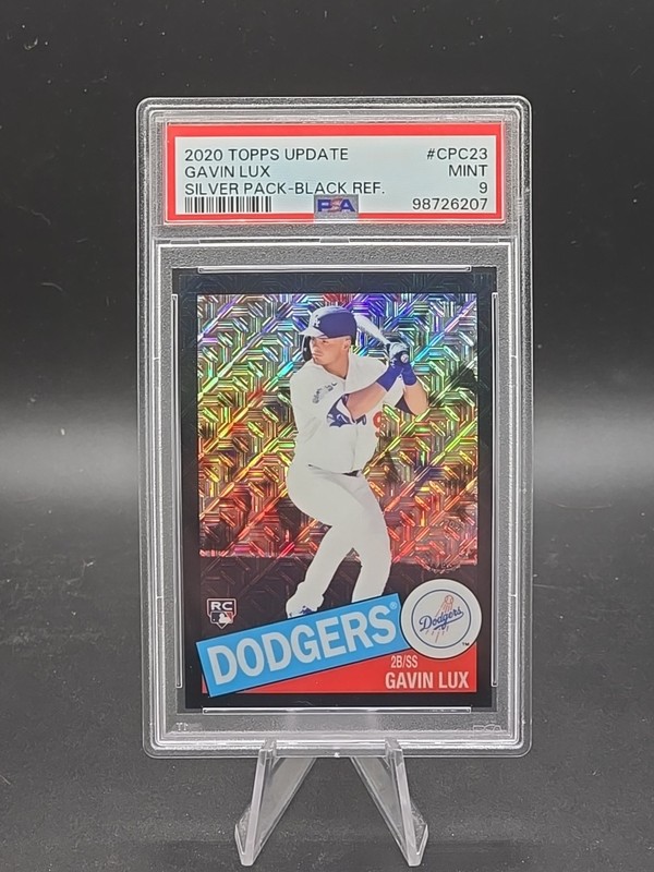 2020 Topps Update Series Gavin Lux Silver Pack Black Refractor /199 PSA 9
