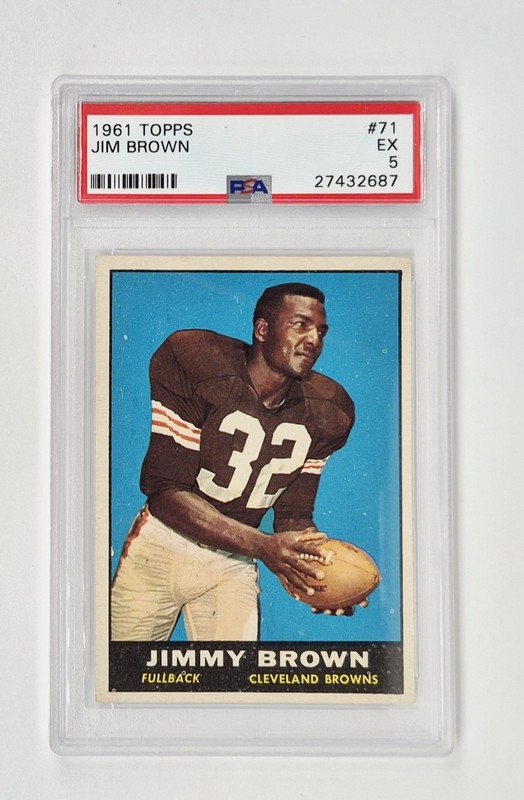PSA GRADED 5 EX VINTAGE 1961 TOPPS #71 JIM BROWN CLEVELAND BROWNS NFL FOOTBALL 
