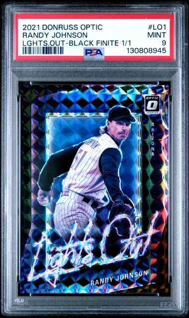 2021 RANDY JOHNSON 1/1 PSA 9 PANINI DONRUSS OPTIC LIGHTS OUT BLACK FINITE #LO1