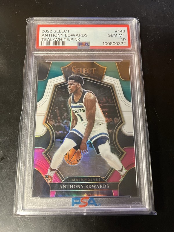 2022 Select Teal White Pink #146 Anthony Edwards PSA 10 Gem 29/49 