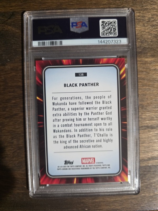 2025 Marvel Saphire Black Panther AQUA/75 PSA 9 view 2