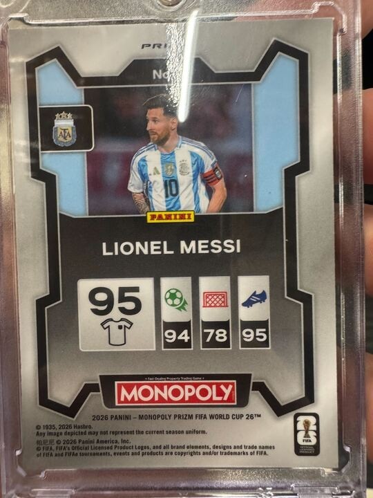 Lionel Messi 2026 Panini Prizm FIFA World Cup Soccer Cracked Gold Ice Argentina view 2