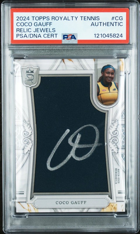2024 Topps Royalty Tennis Coco Gauff #CG Relic Jewels Auto 44/75 PSA DNA