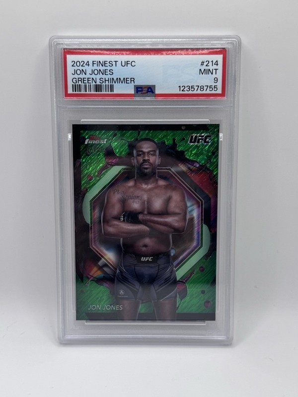 2024 Topps Finest UFC Jon Jones #214 Green Shimmer /93 PSA 9