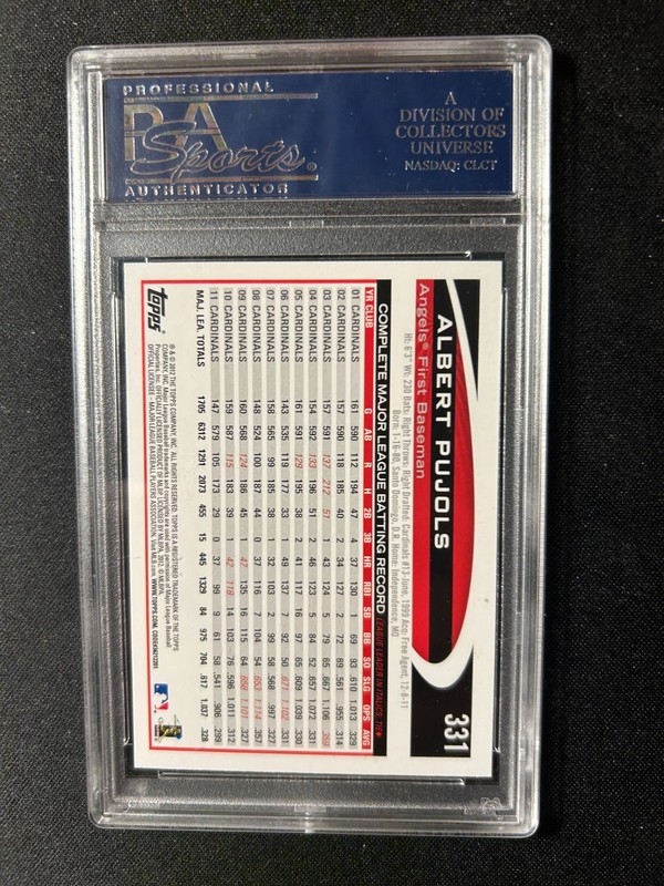 2012 Topps - Albert Pujols #331 PSA 10 view 2