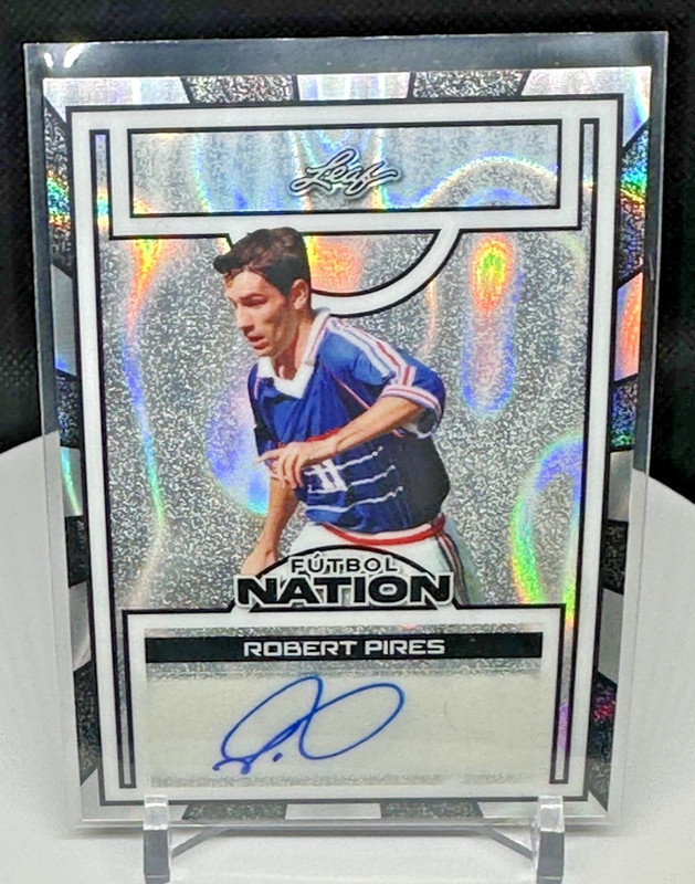 Robert Pires Silver 1/1 Auto Autograph Card 2025 Leaf Futbol Nation