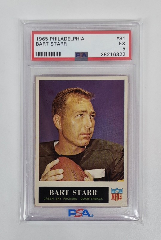 PSA GRADED 5 EX VINTAGE CLEAN 1965 Philadelphia Bart Starr #81 GREEN BAY PACKERS