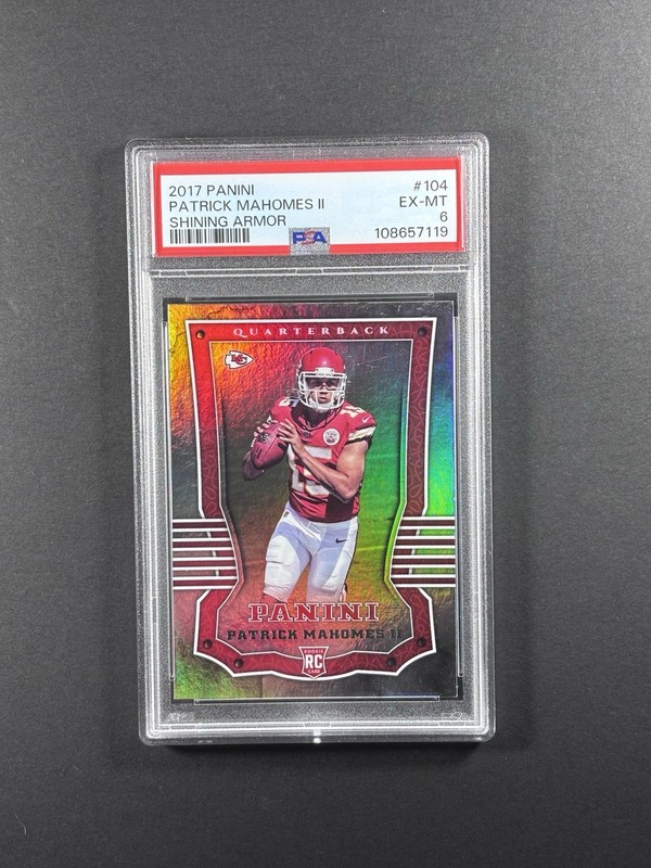 PATRICK MAHOMES II - PSA 6 - 2017 Panini #104 Shining Armor RC Rookie CHIEFS