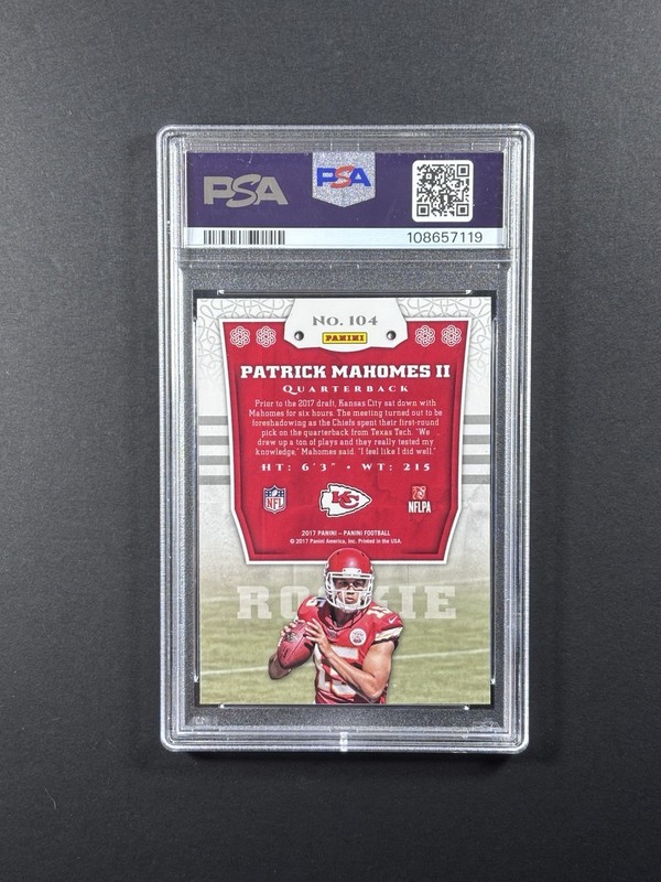 PATRICK MAHOMES II - PSA 6 - 2017 Panini #104 Shining Armor RC Rookie CHIEFS view 2