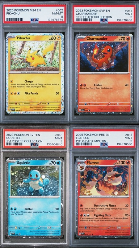 PSA Graded Pokemon Cards Pikachu Eevee Mega Charizard - Choose Your Slab