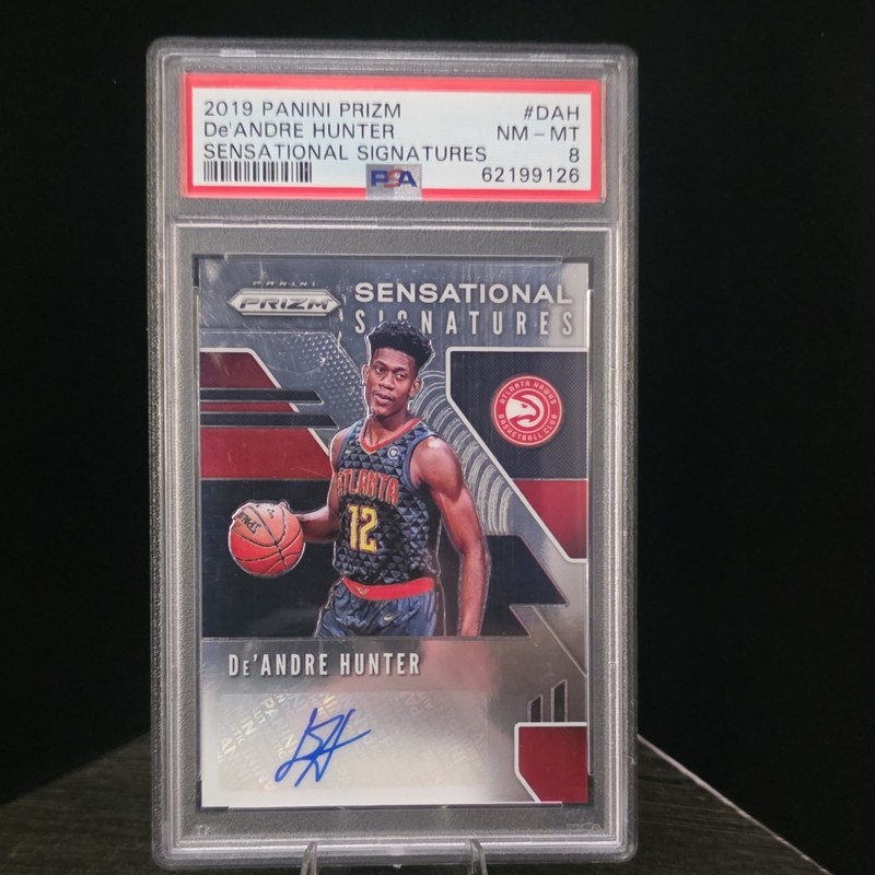 Panini-2019 Prizm Sensational Signatures De'Andre Hunter RC Auto #SS-DAH PSA 8