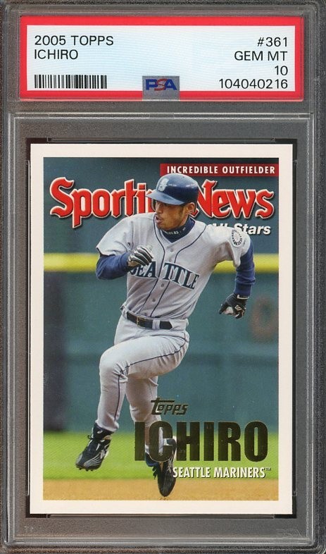 2005 Topps #361 Ichiro Suzuki GEM-MT Sporting News PSA 10 Seattle Mariners 0216