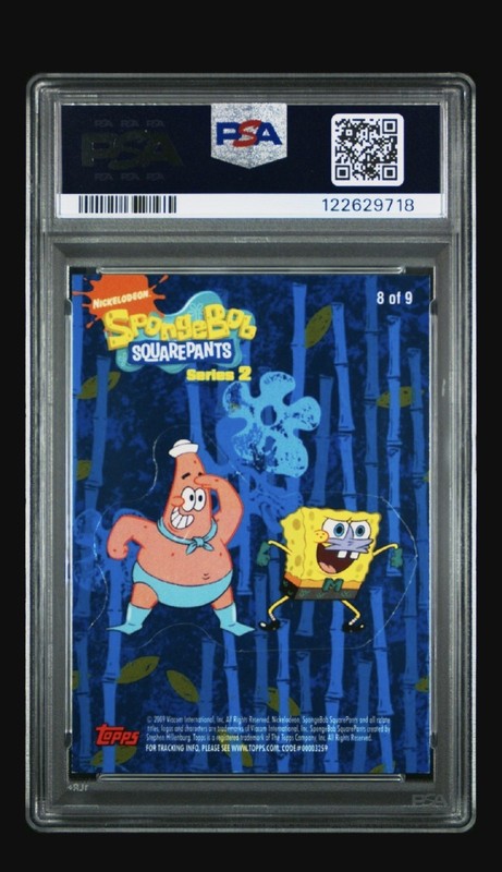 PSA 8 2009 TOPPS SPONGEBOB SQUAREPANTS SERIES 2 RARE MAGNET PATRICK Black Slab view 2