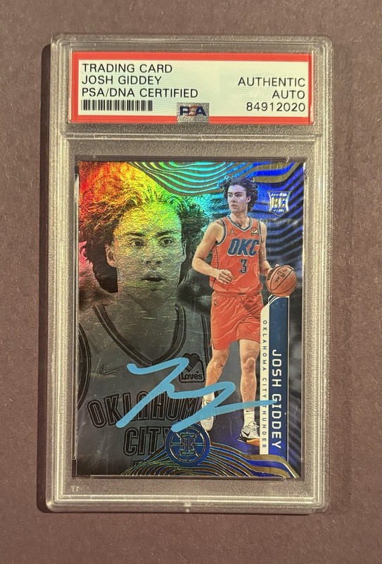 2021-22 Panini Illusions Basketball Josh Giddey On Card Rookie Autograph PSA AU 