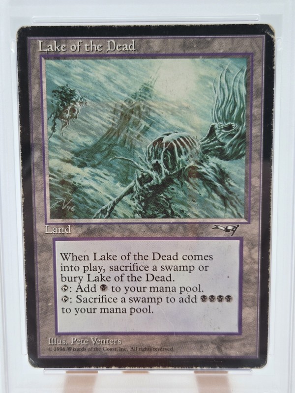 1996 Magic: The Gathering Alliances Lake Of The Dead Rare PSA 3 Pop 3 One Owner view 2