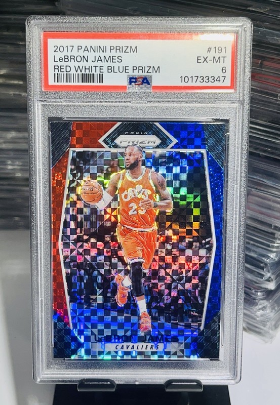 2017 Prizm LeBron James Red White Blue Prizm #191 PSA 6 Cavs Bad PSA Grade IMO