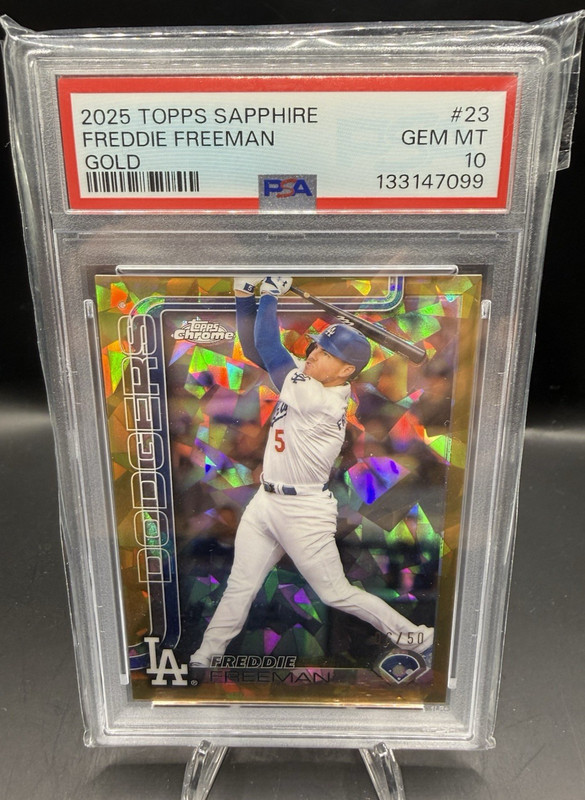 2025 Topps Sapphire FREDDIE FREEMAN #23 Gold 6/50 PSA 10 GEM MINT
