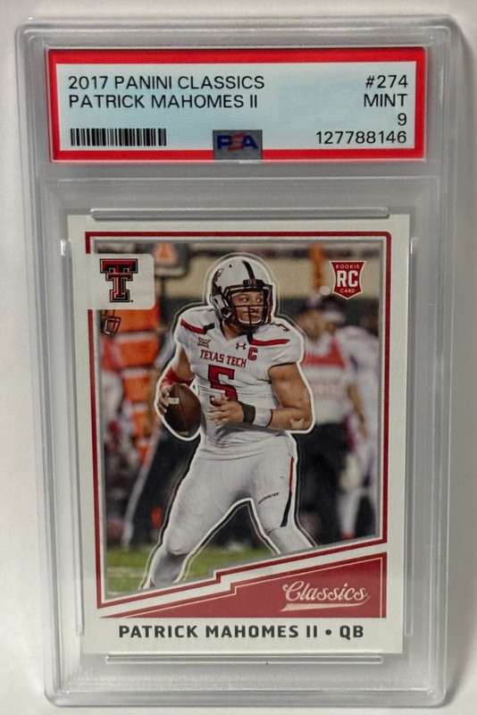 2017 Donruss Classics Patrick Mahomes #274 Graded PSA 9 Mint RC Rookie Chiefs