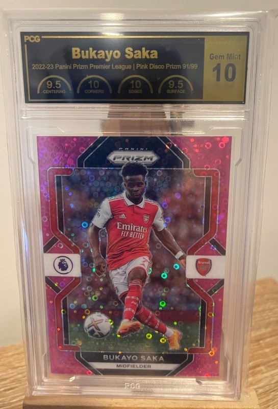 Bukayo Saka Pink Disco Prizm. 91/99 PCG grading 10