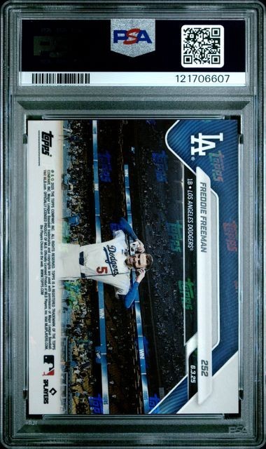 2025 Topps Now Walk-Off RBI Double Gold #252 Freddie Freeman Dodgers /50 PSA 9 view 2