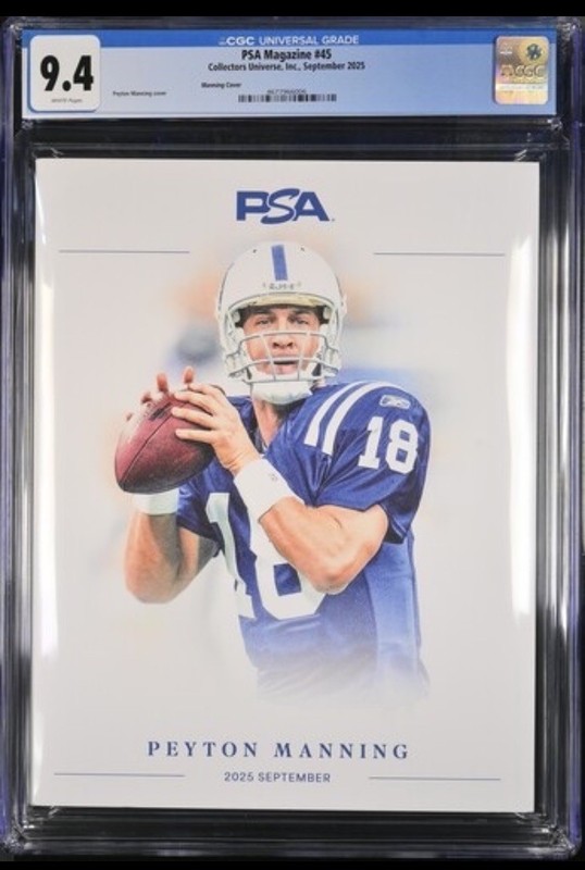 Peyton Manning PSA Magazine September 2025 CGC 9.4 SP HOF Colts Broncos Legend