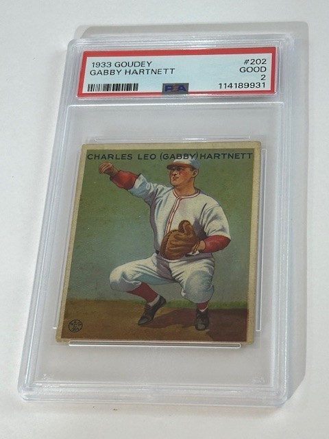 1933 GOUDEY #202 GABBY HARNETT PSA GOOD 2 CHICAGO CUBS CATCHER