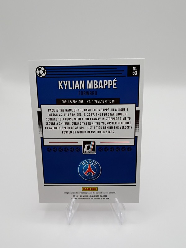 2018-19 Panini Donruss - Kylian Mbappe #53 view 2