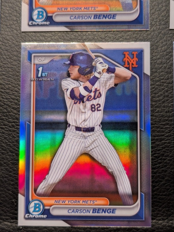 QTY 2024 Bowman Chrome CARSON BENGE 1st REFRACTOR #BDC-28 - NY Mets RC 