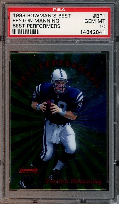 1998 Bowman's Best #BP1 Peyton Manning RC GEM-MT Best Performers PSA 10 2841