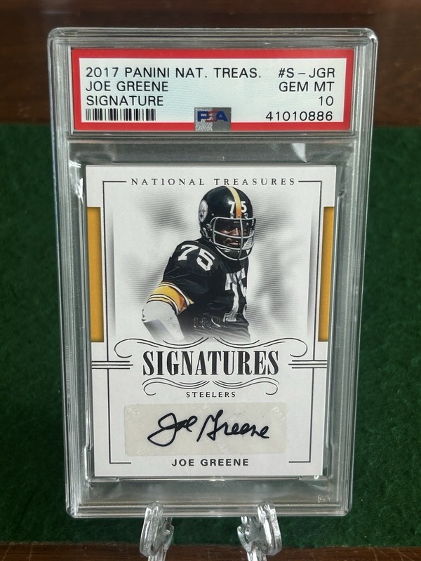 2017 National Treasures Signature Joe Greene Steelers HOF AUTO 8/25 PSA 10