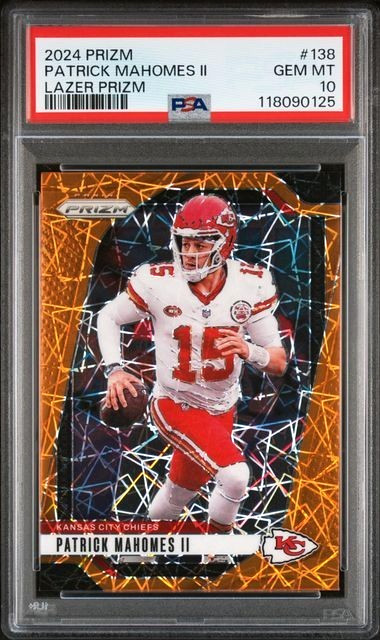 PATRICK MAHOMES PSA 10 PANINI ORANGE LAZER PRIZM #138 2024 KANSAS CITY CHIEFS