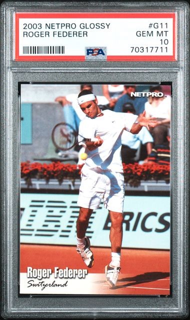 2003 Netpro ROGER FEDERER #G11 GLOSSY Rookie RC /5000 PSA 10 GEM MINT True RC
