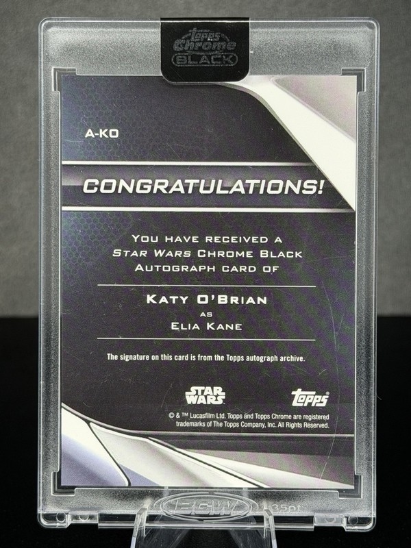 Topps Chrome Black Star Wars - Elia Kane Autograph [Katy O'Brian] Encased view 2
