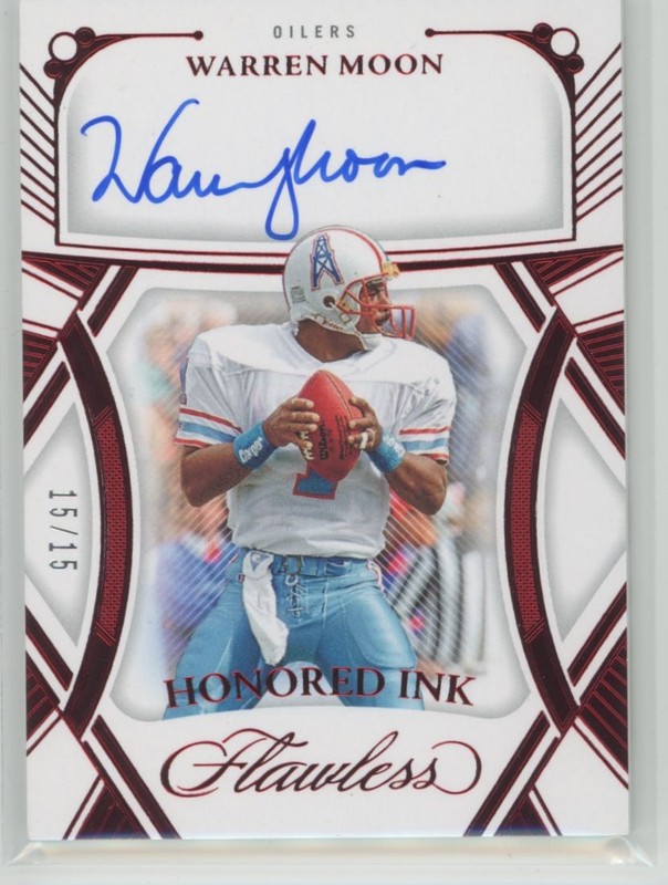 2024 Panini Flawless Honored Ink Ruby Warren Moon Auto /15 Houston Oilers