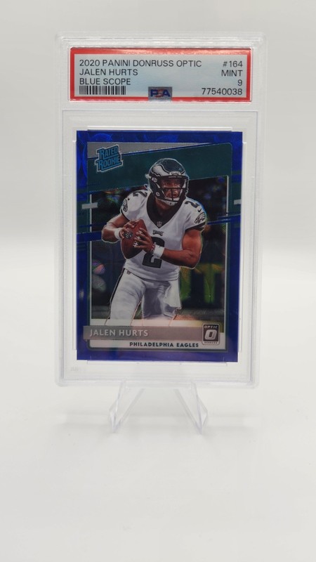2020 PANINI DONRUSS OPTIC BLUE SCOPE #164 JALEN HURTS ROOKIE RC PSA 9